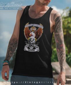 Oakland Raiders Eagle Skull Harley Davidson Tank Top Racerback