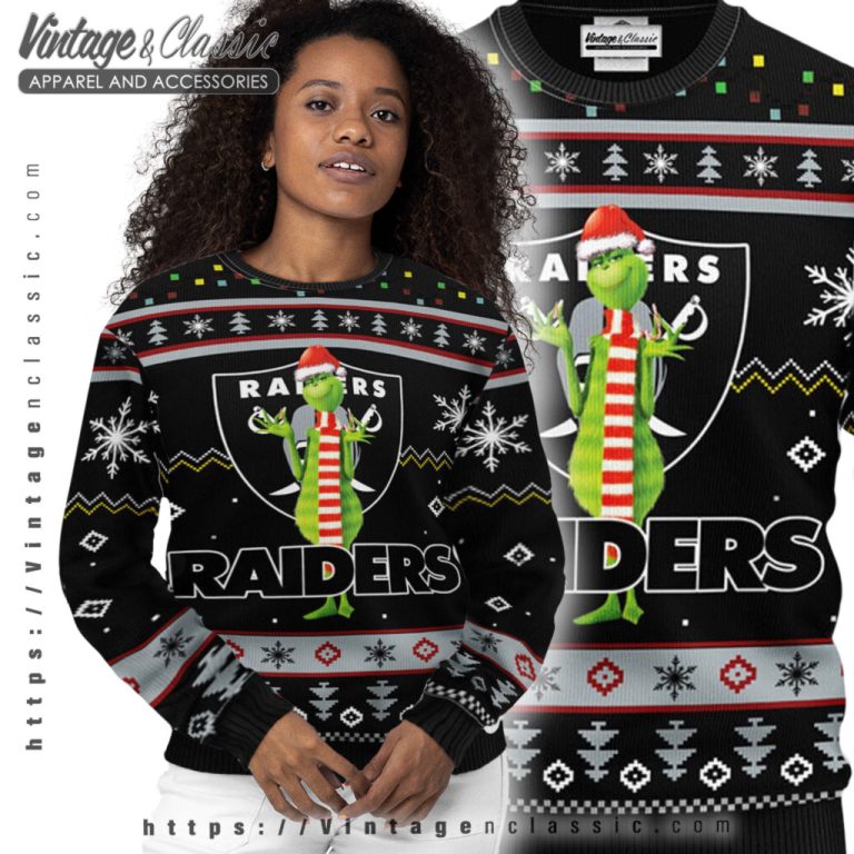 Oakland Raiders Grinch Ugly Christmas Sweater Women Ugly Sweater Oakland Raiders Grinch Ugly Christmas Sweater Women Ugly Sweater