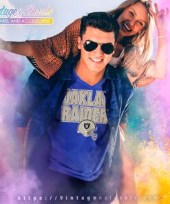 Oakland Raiders Helmet Logo V Neck TShirt