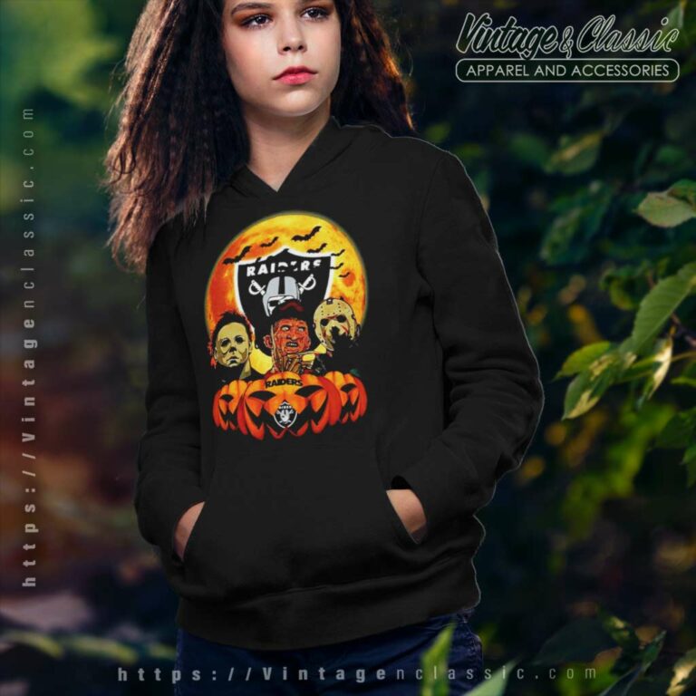 Oakland Raiders Michael Myers Freddy Krueger Jason Voorhees Halloween Hoodie Oakland Raiders Michael Myers Freddy Krueger Jason Voorhees Halloween Hoodie