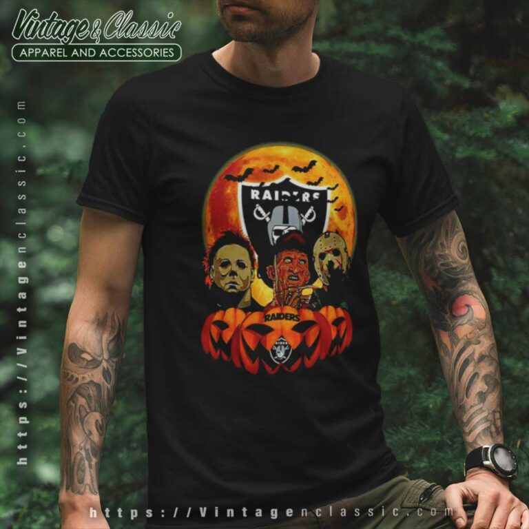 Oakland Raiders Michael Myers Freddy Krueger Jason Voorhees Halloween T Shirt Oakland Raiders Michael Myers Freddy Krueger Jason Voorhees Halloween T Shirt