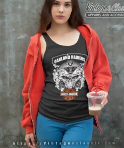 Oakland Raiders Motor Harley Davidson Cycles Tank Top Racerback