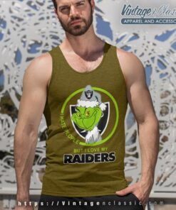 Oakland Raiders Nfl Christmas Grinch Santa Shirt 4 Oakland Raiders Nfl Christmas Grinch Santa Tank Top Racerback
