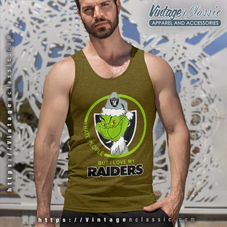 Oakland Raiders Nfl Christmas Grinch Santa Tank Top Racerback Oakland Raiders Nfl Christmas Grinch Santa Tank Top Racerback
