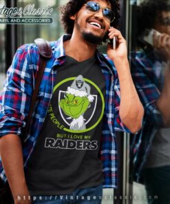 Oakland Raiders Nfl Christmas Grinch Santa Shirt 5 Oakland Raiders Nfl Christmas Grinch Santa V Neck TShirt