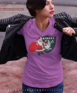 Oakland Raiders Nfl Santa Claus Christmas 2023 Shirt 5 Oakland Raiders Nfl Santa Claus Christmas 2023 V Neck TShirt 1