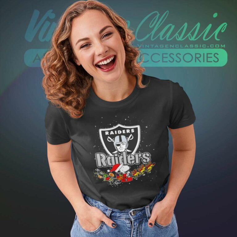 Oakland Raiders Santa Snoopy Riders Woodstock Merry Christmas Women TShirt Oakland Raiders Santa Snoopy Riders Woodstock Merry Christmas Women TShirt