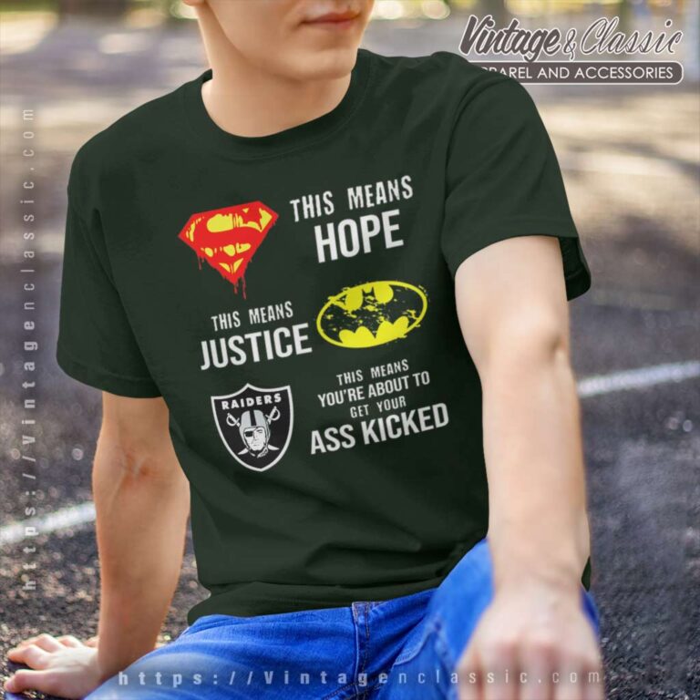 Oakland Raiders Superman Means Batman T Shirt Oakland Raiders Superman Means Batman T Shirt