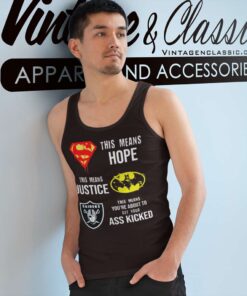 Oakland Raiders Superman Means Batman Tank Top Racerback