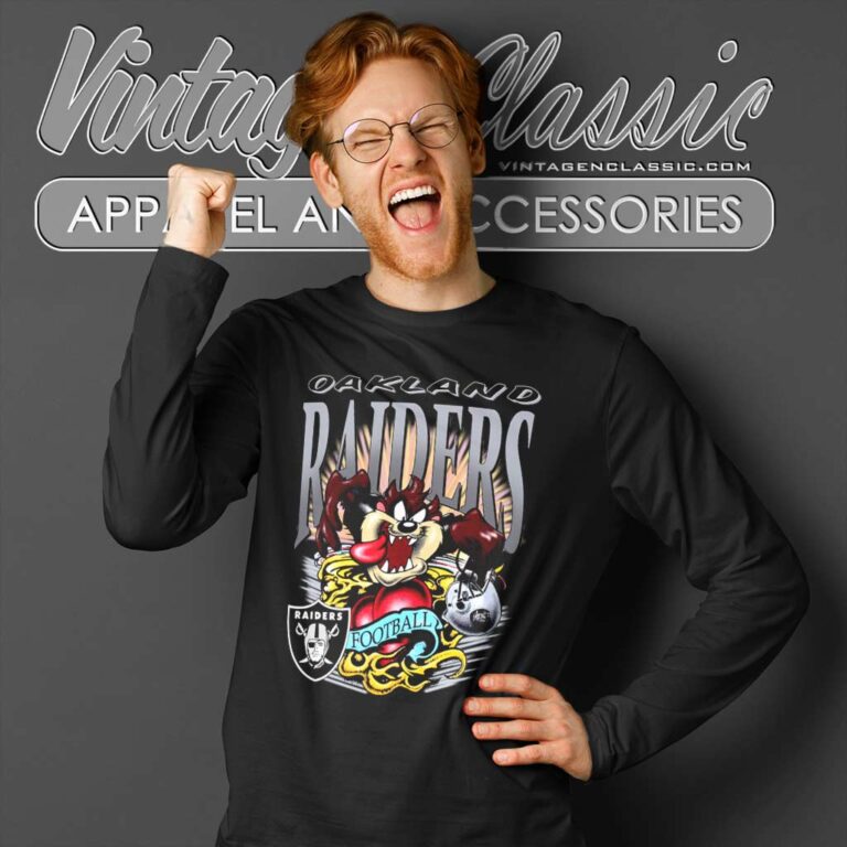 Oakland Raiders Taz Tasmanian Devil Long Sleeve Tee 1 Oakland Raiders Taz Tasmanian Devil Long Sleeve Tee 1
