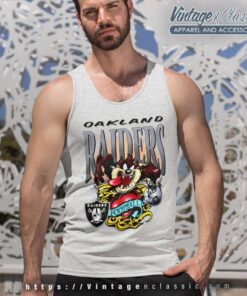 Oakland Raiders Taz Tasmanian Devil Tank Top Racerback 1