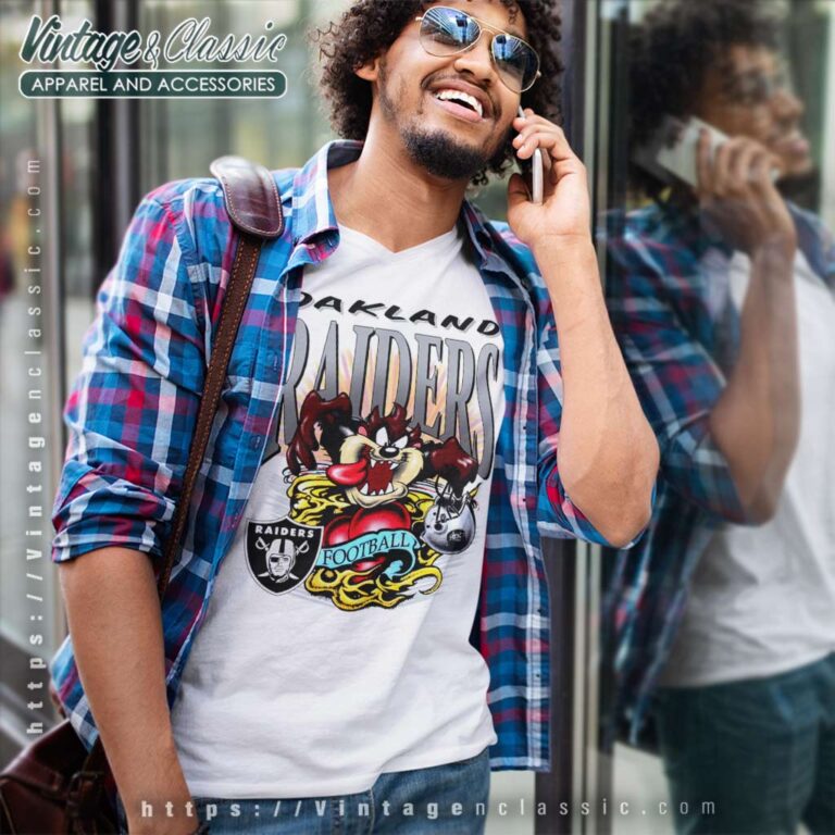 Oakland Raiders Taz Tasmanian Devil V Neck TShirt 1 Oakland Raiders Taz Tasmanian Devil V Neck TShirt 1