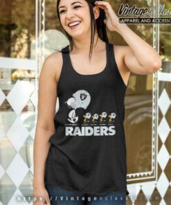 Oakland Raiders Woodstock And Snoopy Tank Top Racerback