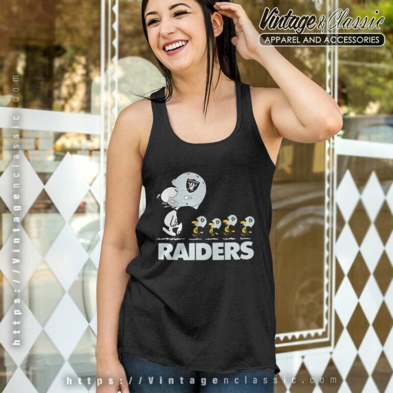 Oakland Raiders Woodstock And Snoopy Tank Top Racerback Oakland Raiders Woodstock And Snoopy Tank Top Racerback