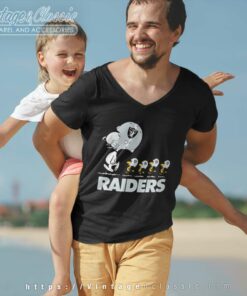 Oakland Raiders Woodstock And Snoopy V Neck TShirt