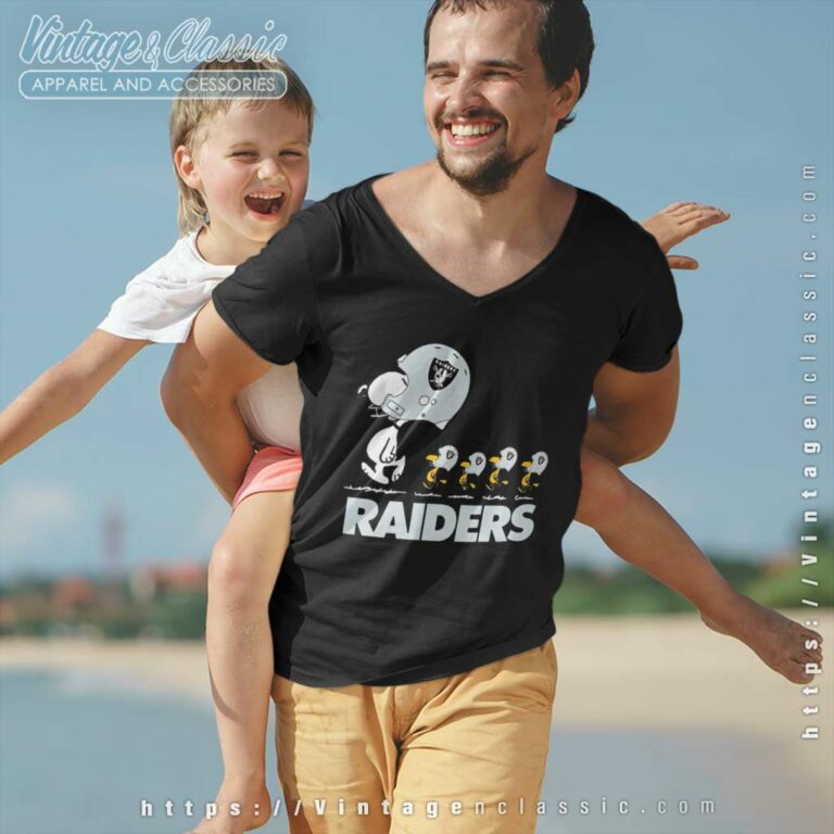 Oakland Raiders Woodstock And Snoopy V Neck TShirt Oakland Raiders Woodstock And Snoopy V Neck TShirt
