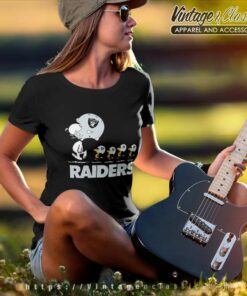 Oakland Raiders Woodstock And Snoopy Women TShirt