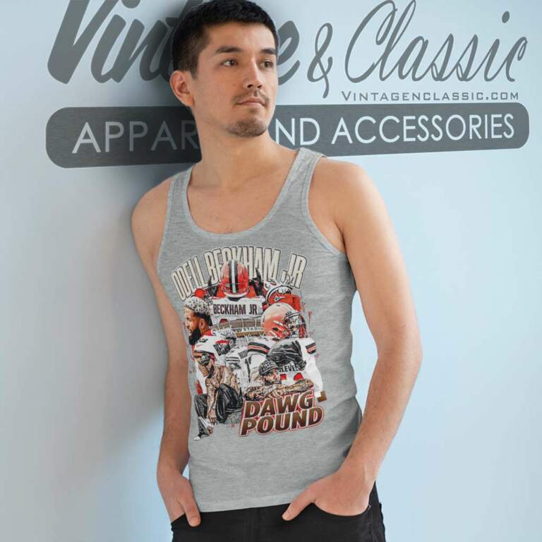 Odell Beckham Jr Dawg Pound Cleveland Browns Tank Top Racerback Odell Beckham Jr Dawg Pound Cleveland Browns Tank Top Racerback