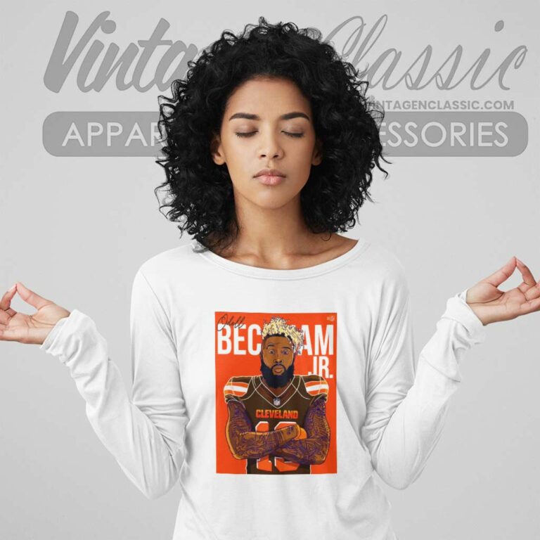 Odell Beckham Jr Signature Cleveland Browns Long Sleeve Tee Odell Beckham Jr Signature Cleveland Browns Long Sleeve Tee