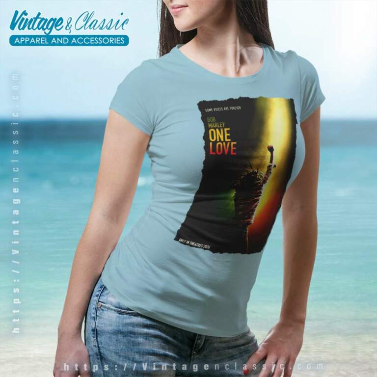 Official Bob Marley One Love Poster Women TShirt Official Bob Marley One Love Poster Women TShirt