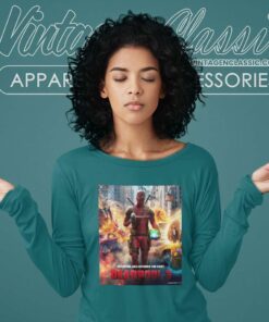 Official Deadpool 3 Movie Poster Shirt 4 Official Deadpool 3 Movie Poster Long Sleeve Tee