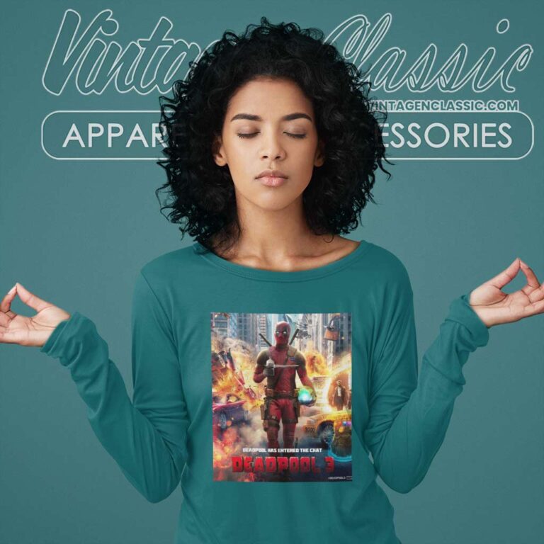 Official Deadpool 3 Movie Poster Long Sleeve Tee Official Deadpool 3 Movie Poster Long Sleeve Tee