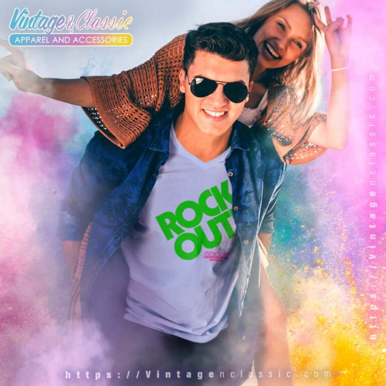 Official John Mayer Rock Out Neon Green V Neck TShirt Official John Mayer Rock Out Neon Green V Neck TShirt