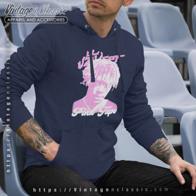 Official Lil Uzi Vert Pink Tape Garment Dyed Hoodie Official Lil Uzi Vert Pink Tape Garment Dyed Hoodie