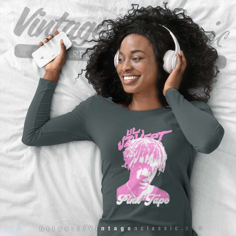 Official Lil Uzi Vert Pink Tape Garment Dyed Long Sleeve Tee Official Lil Uzi Vert Pink Tape Garment Dyed Long Sleeve Tee