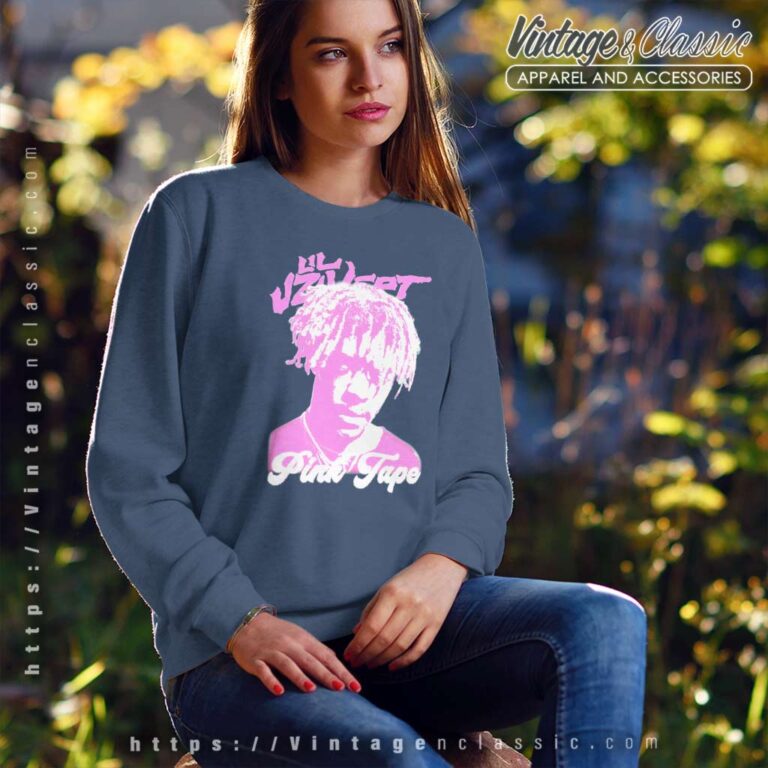 Official Lil Uzi Vert Pink Tape Garment Dyed Sweatshirt Official Lil Uzi Vert Pink Tape Garment Dyed Sweatshirt