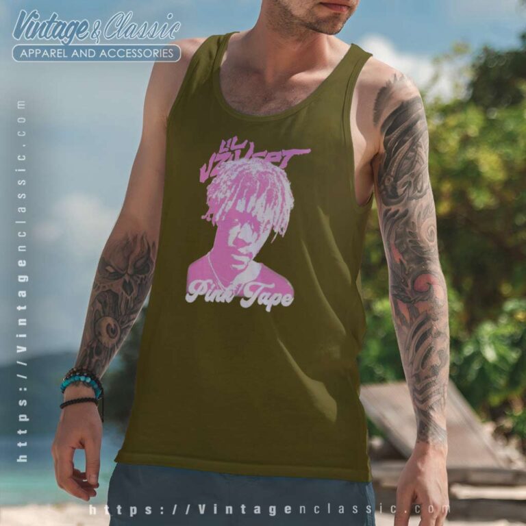Official Lil Uzi Vert Pink Tape Garment Dyed Tank Top Racerback Official Lil Uzi Vert Pink Tape Garment Dyed Tank Top Racerback