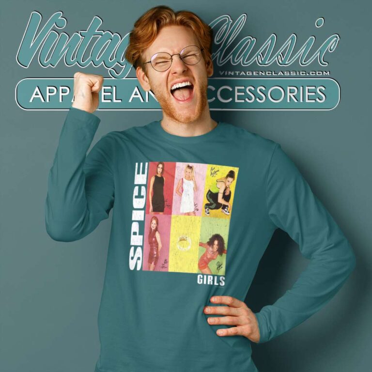 Official Spice Girls Photo Signatures Long Sleeve Tee Official Spice Girls Photo Signatures Long Sleeve Tee