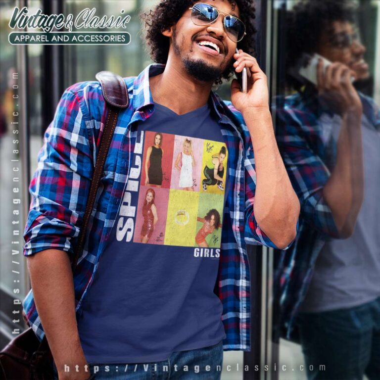 Official Spice Girls Photo Signatures V Neck TShirt Official Spice Girls Photo Signatures V Neck TShirt