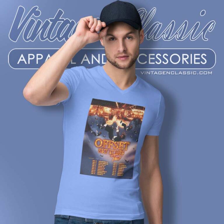 Offset Set It Off Tour 2024 V Neck TShirt Offset Set It Off Tour 2024 V Neck TShirt