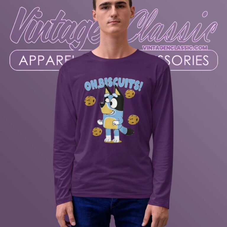 Oh Biscuits Bluey Dad, Fathers Day Longsleeves Oh Biscuits Bluey Dad, Fathers Day Longsleeves