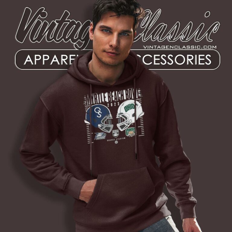 Ohio Bobcats And Georgia Southern Eagles 2023 Myrtle Beach Bowl Hoodie Ohio Bobcats And Georgia Southern Eagles 2023 Myrtle Beach Bowl Hoodie