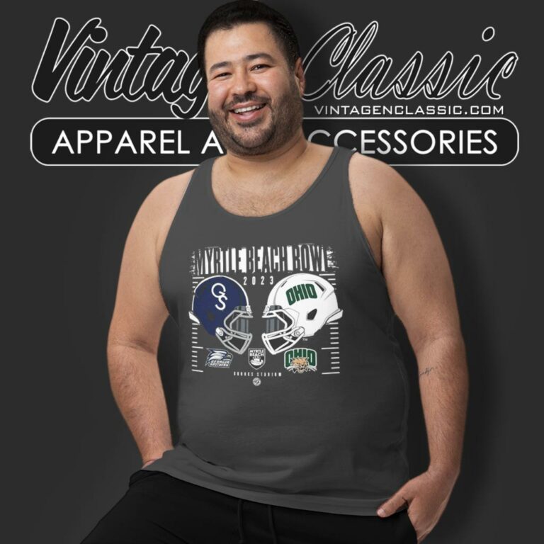 Ohio Bobcats And Georgia Southern Eagles 2023 Myrtle Beach Bowl Tank Top Racerback Ohio Bobcats And Georgia Southern Eagles 2023 Myrtle Beach Bowl Tank Top Racerback