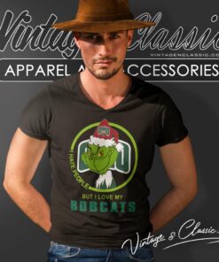 Ohio Bobcats Ncaa Christmas Grinch Shirt I Hate People But I Love My Ohio Bobcats V Neck TShirt