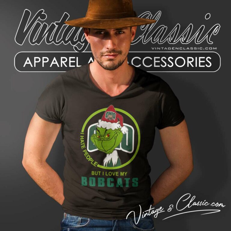 Ohio Bobcats Ncaa Christmas Grinch Shirt I Hate People But I Love My Ohio Bobcats V Neck TShirt Ohio Bobcats Ncaa Christmas Grinch Shirt I Hate People But I Love My Ohio Bobcats V Neck TShirt