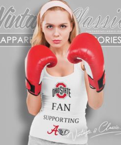 Ohio State Buckeyes Fan Supporting Alabama Crimson Tide Tank Top Racerback