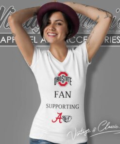 Ohio State Buckeyes Fan Supporting Alabama Crimson Tide V Neck TShirt