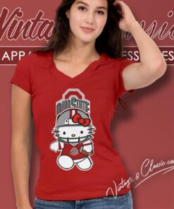 Ohio State Buckeyes Hello Kitty V Neck TShirt