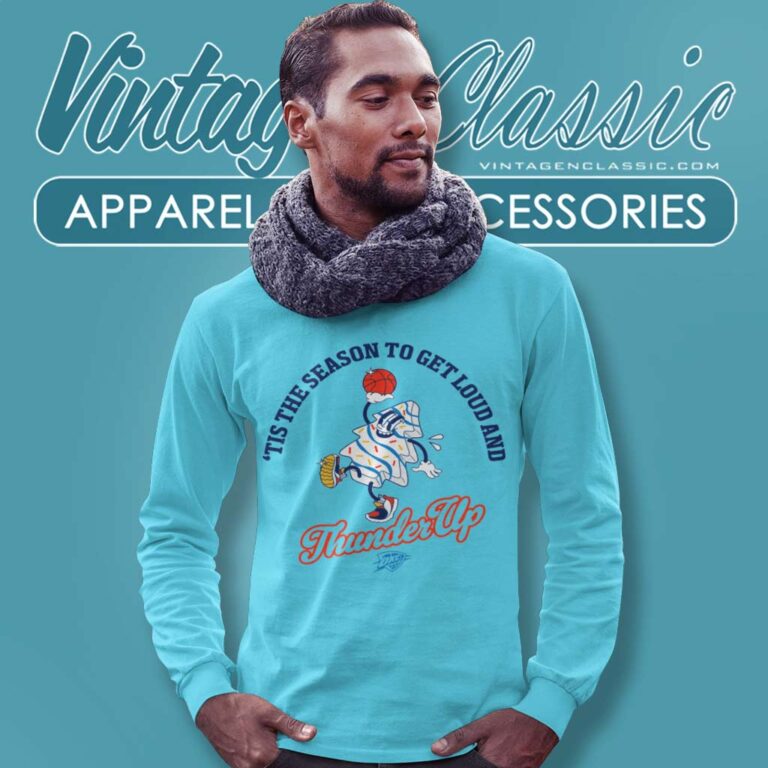 Okc Thunder Iog Holiday Tree Cake Long Sleeve Tee Okc Thunder Iog Holiday Tree Cake Long Sleeve Tee