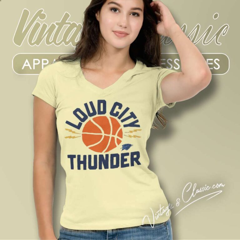 Okc Thunder Loud City Basketball V Neck TShirt Okc Thunder Loud City Basketball V Neck TShirt