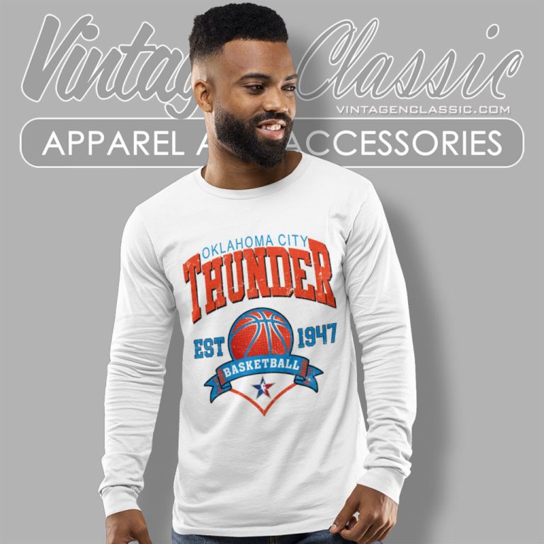 Oklahoma City Thunder Basketball Est 1947 Long Sleeve Tee Oklahoma City Thunder Basketball Est 1947 Long Sleeve Tee