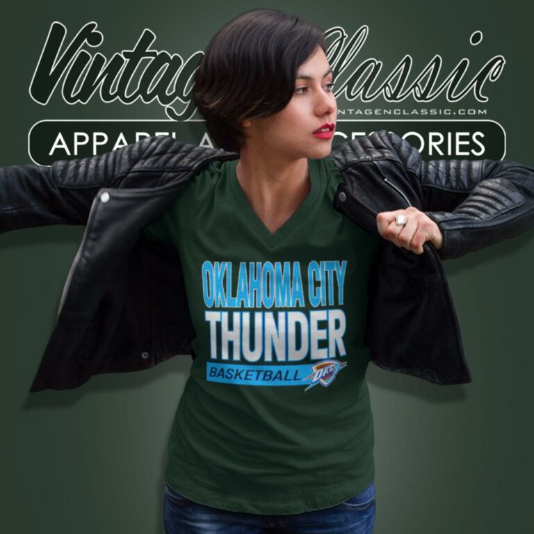 Oklahoma City Thunder Basketball V Neck TShirt Oklahoma City Thunder Basketball V Neck TShirt