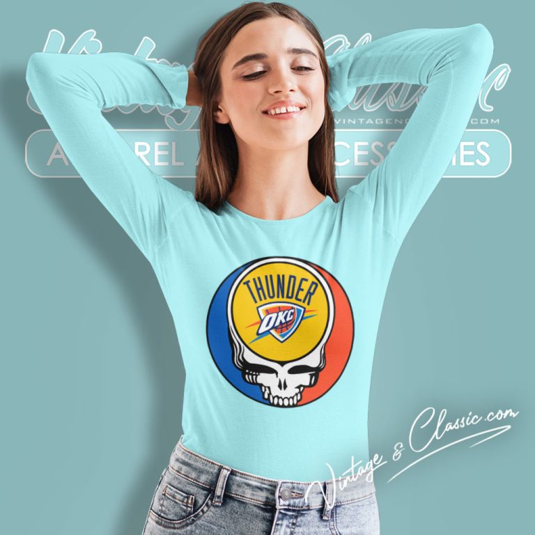 Oklahoma City Thunder Grateful Dead Steal Your Face Long Sleeve Tee Oklahoma City Thunder Grateful Dead Steal Your Face Long Sleeve Tee