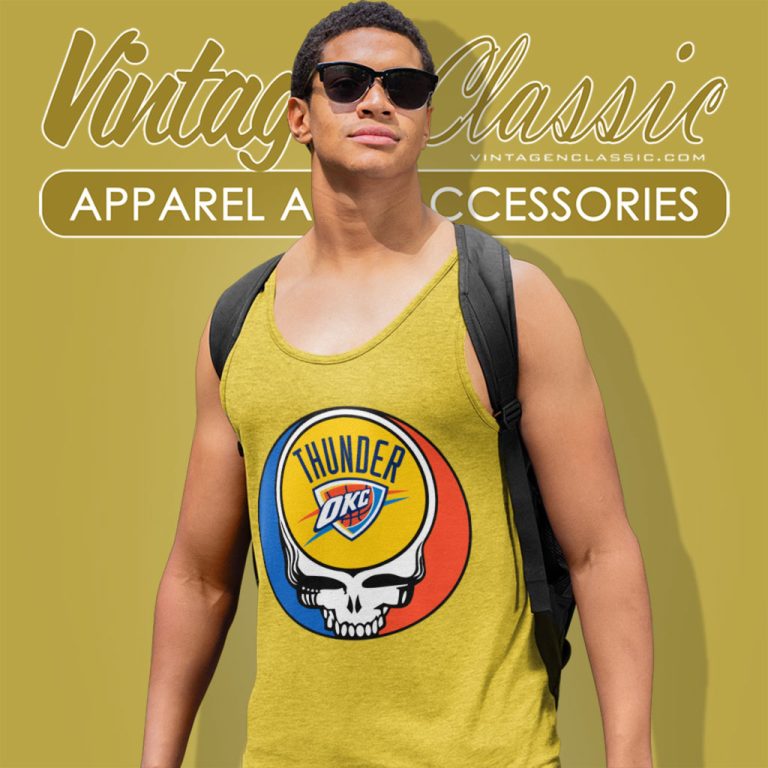 Oklahoma City Thunder Grateful Dead Steal Your Face Tank Top Racerback Oklahoma City Thunder Grateful Dead Steal Your Face Tank Top Racerback