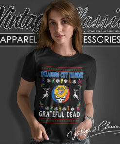 Oklahoma City Thunder Grateful Dead Ugly Christmas Women T Shirt