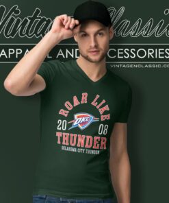 Oklahoma City Thunder Roar Like 2008 V Neck TShirt